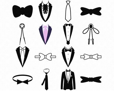 Tuxedo Svg Neck Tie Png Ribbon Dxf Clipart Eps Vector By