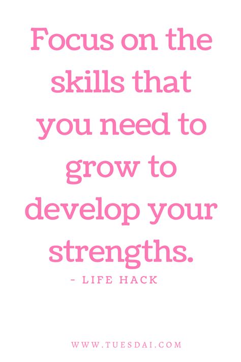 Focus On The Skills That You Need To Grow To Develop Your Strengths