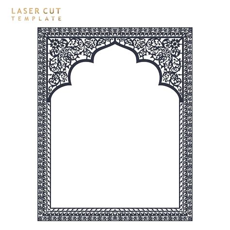 Premium Vector Oriental Style Arch Frame With Traditional Islamic