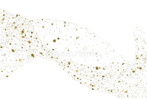 Light Gold Glitter Confetti Background 3d Stars Stock Vector
