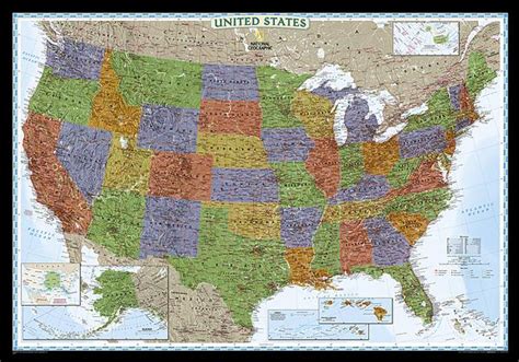 Map Of The United States Of America Usa 24x36 Wall Poster Eurographi