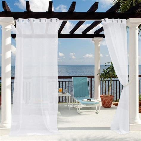Buy Jhome Outdoor Sheer Curtain For Patio Outdoor Indoor Waterproof