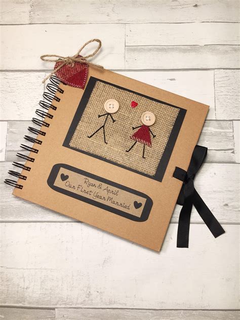 Personalised gifts for husband on anniversary. Our First Year Married Scrapbook, 1st Anniversary Gift ...
