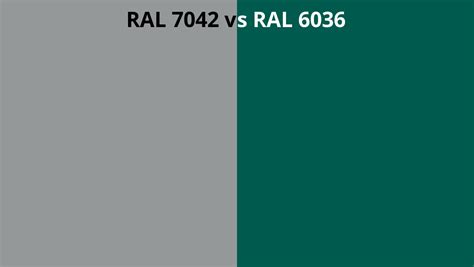RAL 7042 Vs 6036 RAL Colour Chart UK