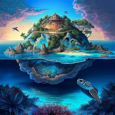 Turtle Island Is Extremely Detailed And Intricate Stock Photo Image