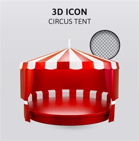 Carpa de circo en color rojo y blanco ilustración de renderizado 3d