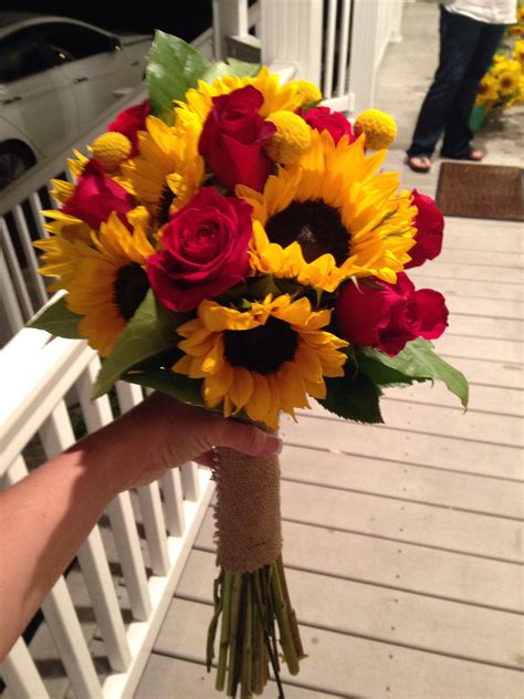 Sunflower And Roses Wedding Bouquet Aldo Bronson
