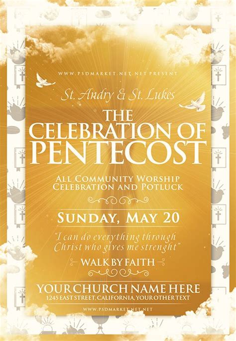 The Celebration Of Pentecost Flyer Psd Nitrogfx Download Unique