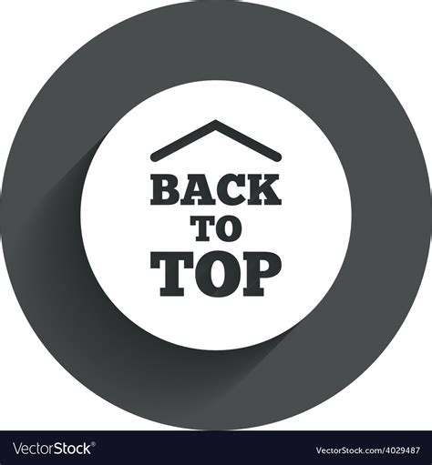 Back To Top Arrow Sign Icon Scroll Up Symbol Vector By Blankstock