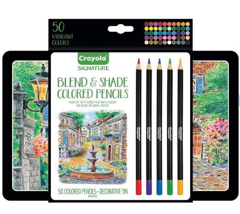 Crayola Signature Blend And Shade Colored Pencil Set With Decorative Tin