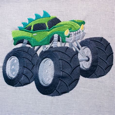Monster Truck Godzilla Embroidered Panel