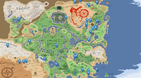 🔥 Zelda Breath Of The Wild Botw Carte Complète Sanctuaires Zones