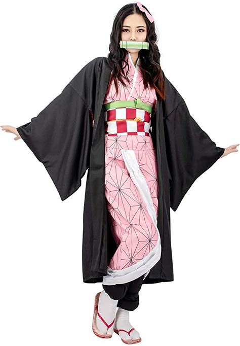 C Zofek Kamado Nezuko Cosplay Costume Womens Kimono Outfit