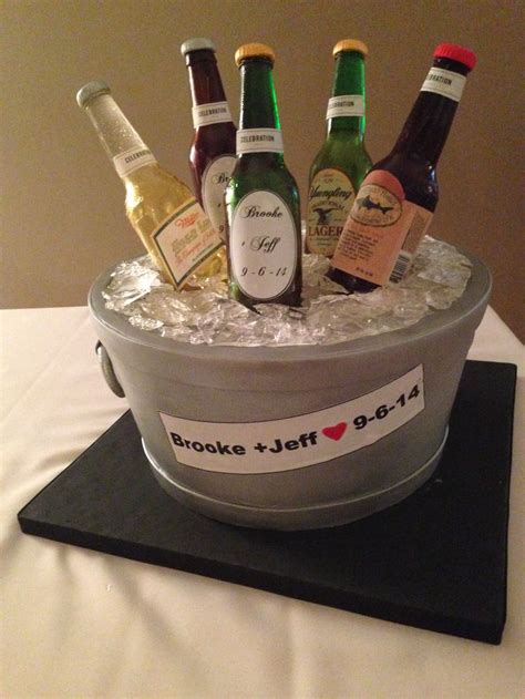 Hand Sculpted Beer Bucket Cake The Bottles Are Sugar Cast From Molds
