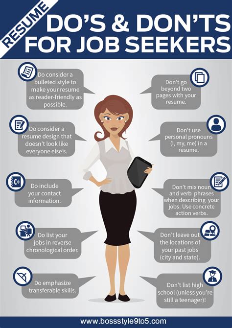 Resume Do's & Don'ts {Tips from BossStyle9to5.com} | Job seeker, Job