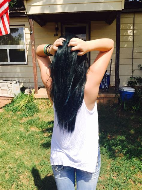 Unbleached Hair Rockabilly Blue Manic Panic On Brown Hair Ideasofstyle