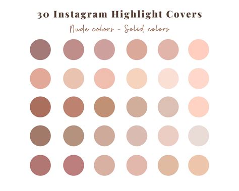 30 Solid Color Instagram Highlight Icons Nude Color Palette Etsy UK