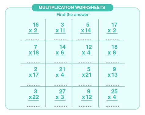 multiplication worksheets grade    printables  kids