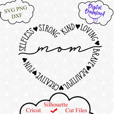 Mothers Day Svg Mothers Day Svg Mom Svg Love Mom Svg Silhouette