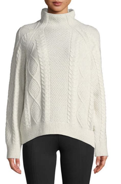 Vince Oversized Cable Knit Turtleneck Sweater