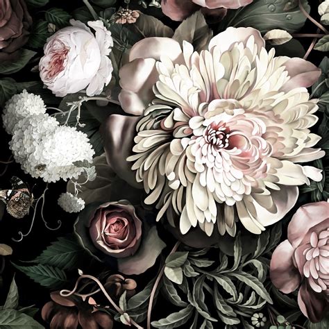 Embrace The Gloom With Dark Moody Floral Wallpaper