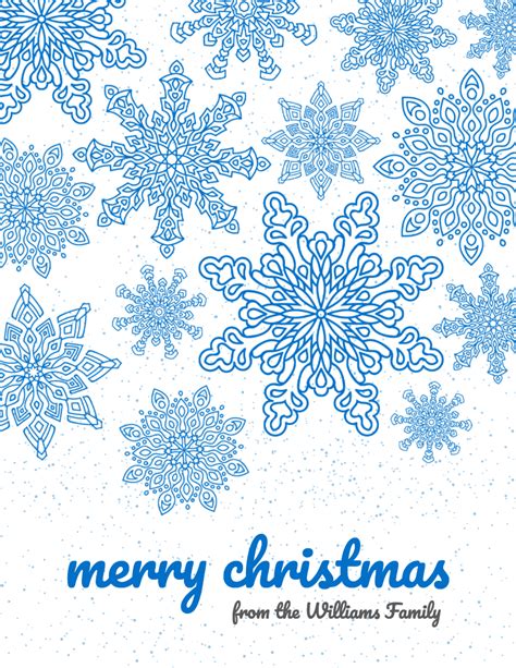 Printable Snowflake Christmas Cards