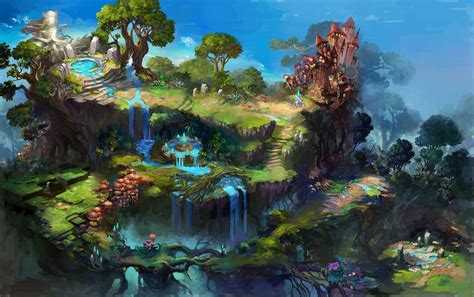 Fantasy Art Fountain Waterfall Wallpapers Hd Desktop And Mobile