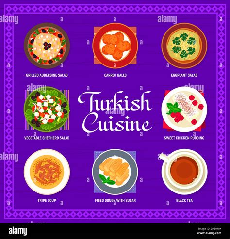 Turkish Cuisine Menu And Turkey Dishes Or Restaurant Meals Of Desserts