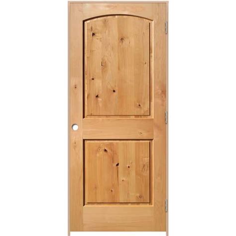 Reliabilt White 2 Panel Round Top Wood Knotty Alder Single Prehung Door
