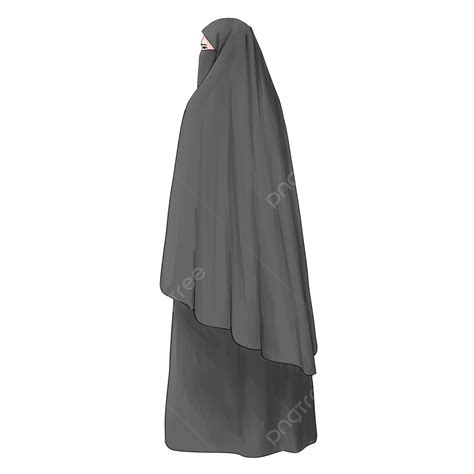 Niqab Clipart Transparent Png Hd Niqab Black Back Muslimah Muslimah