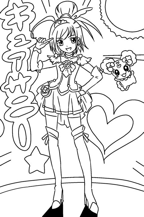 Glitter Force Girl Coloring Pages Free Printable Coloring Pages