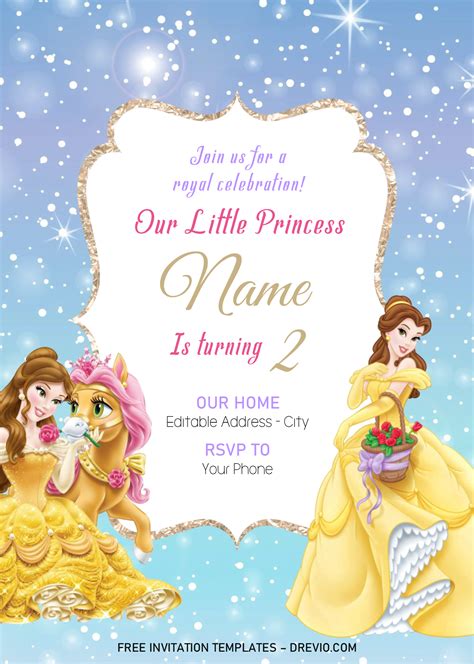 Disney Princess Invitation Background