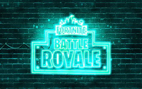 Fortnite Battle Royale Turquoise Logo Turquoise Brickwall Fortnite