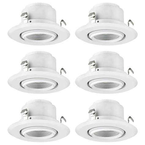 6 Pack Sunlite Dimmable Led 4 In Round Retrofit Gimbal Recessed