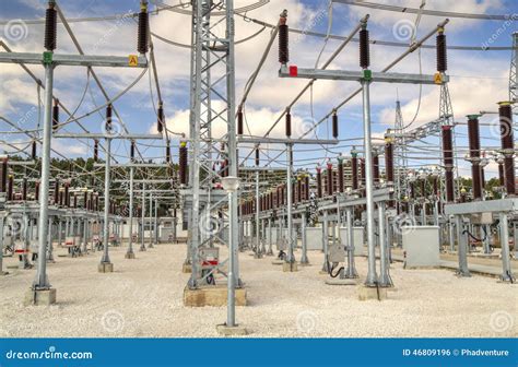 High Voltage Switchyard Stock Photo Image Of Distribution 46809196