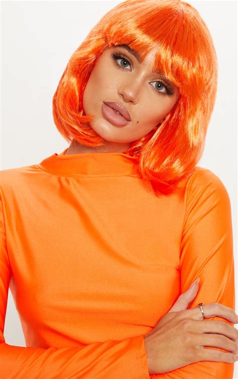 Orange Short Party Wig Accessories Prettylittlething Aus