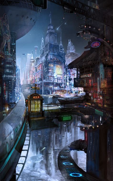 Brilliant Digital Arts Cyberpunk City Futuristic Art Sci Fi City