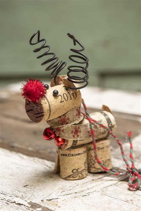 Wine Cork Reindeer Ornament Etsy Wine Cork Crafts Christmas Cork