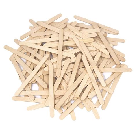 Wood Craft Popsicle Sticks Natural 4 12 Inch 100 Count