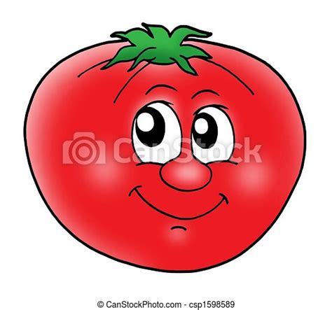 Smiling Tomato Smiling Red Tomato Color Illustration Canstock
