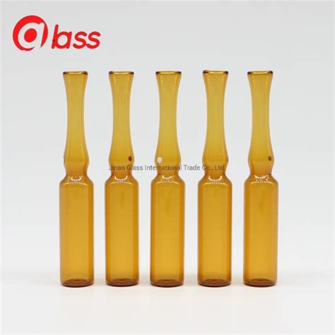 1ml 2ml 5ml 7ml 10ml Amber Injection Printing Borosilicate Glass Ampoule For Pharmaceutical