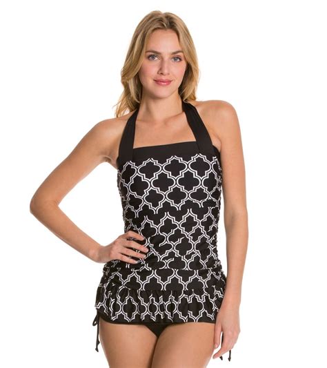24th And Ocean Day Trip Shirred Halter Tankini Top At