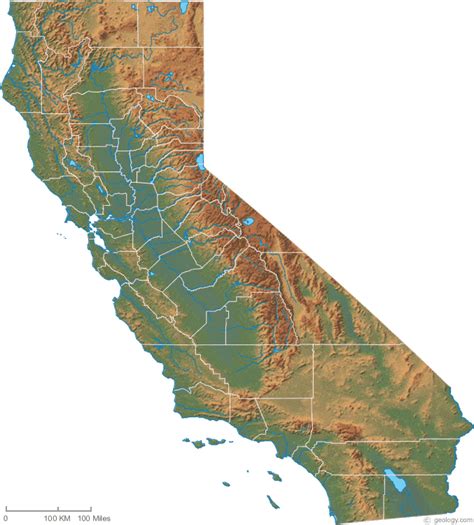 Topographic Map Of Northern California Map Of Interstate