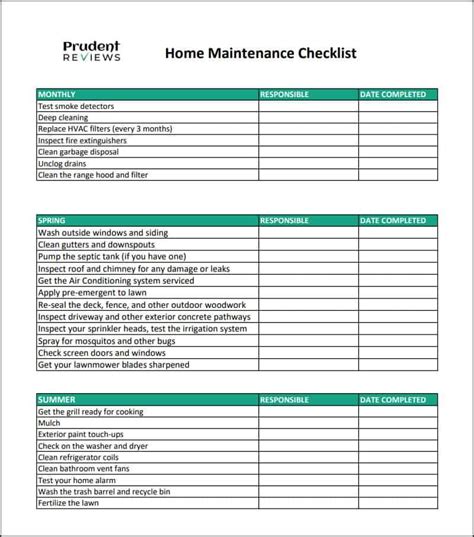 Use This Free Printable Home Maintenance Checklist To Keep Track Of