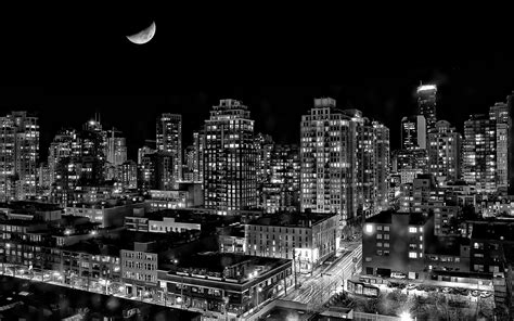 City Lights Black And White Wallpapers On Wallpaperdog