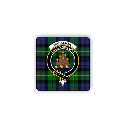 Mackenzie Scottish Clan Tartan Motto Crest Rubber Coaster Etsy