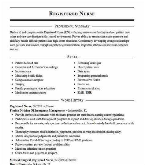 Cv templates find the perfect cv template. Medical Surgical Registered Nurse Resume Example Central ...