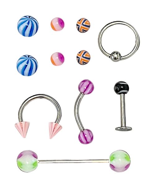 Piercing Rainbow Fun Embrace Your Colourful Side Set Of Body Piercings Shop Today Get It