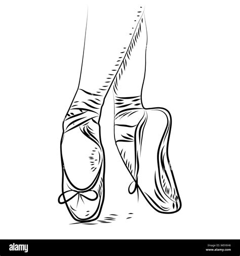 ballet dance vector ballet shoes isolated illustration sketch silhouette hand drawn pointes