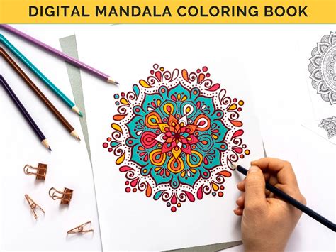 88 Page Mandala Digital Coloring Book Etsy